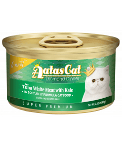 Aatas Cat Finest Diamond Dinner Tuna White Meat with Kale in Soft Jelly 80g
