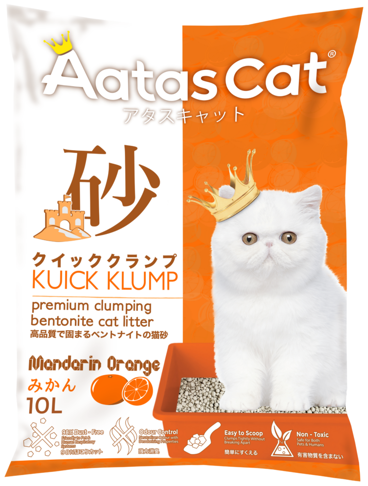 Aatas Cat Kuick Klump Bentonite Cat Litter Mandarin Orange 10L