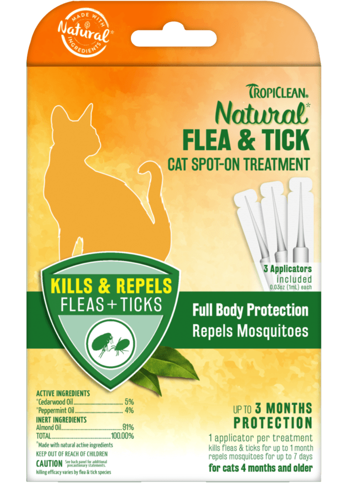 TropiClean Natural Flea & Tick Cat Spot on Treatment