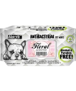 Absorb Plus AntiBacterial Pet Wipes 80pcs (Floral)