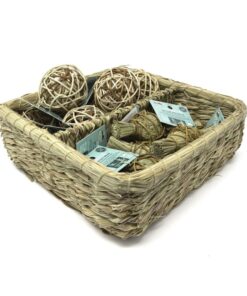 Oxbow Enriched Life - Deluxe Hay Wrap & Rattan Ball Basket for Small Animals