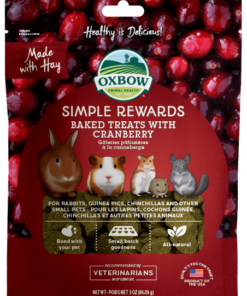 Oxbow Simple Rewards Baked Treats with Cranberry for Small Animals 3oz