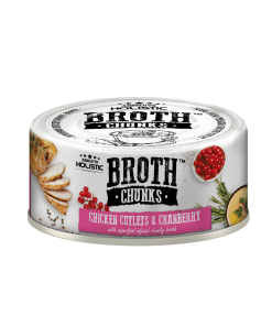 Absolute Holistic Broth Chunks Chicken Cutlets & Cranberry